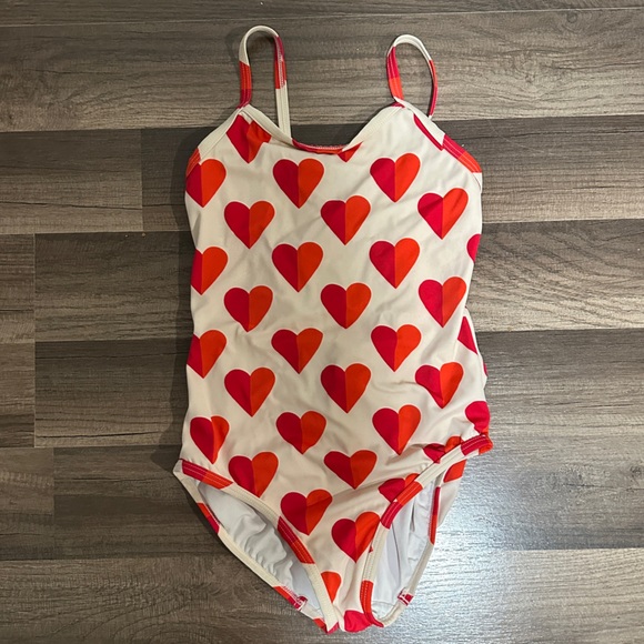 Hannah Andersson Girl’s Heart Patterned Swimsuit size 10/140 - Picture 1 of 4
